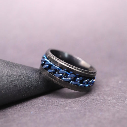 Anxiety Ring (ketting) Zwart-Blauw Sfeerbeeld