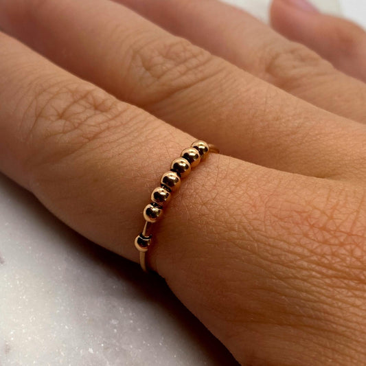 Anxiety Ring rosé goud kleurig (RVS) one size om vinger